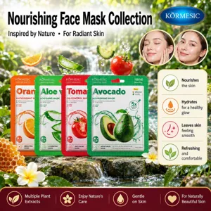 Kormesic Facial Sheet Mask For Women Men Natural Plant Extract Hydrating Soothing Oil Control Antioxidant Skincare Mask