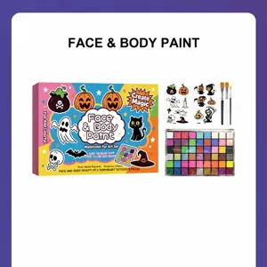 Set Pittura Viso Corpo Bambini Halloween Base Acqua Palette Trucco Multicolore Con Pennelli Tatuaggi Temporanei Per Bambini Cosplay Party