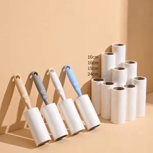 Portable Lint Roller Sticky Hair Remover For Clothes Pet Hair Cleaner With Sticky Refill Paper Roll Cleaning Tool