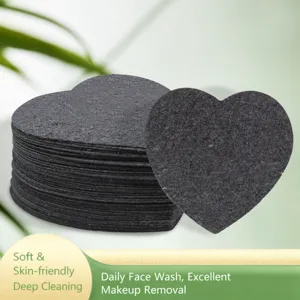 Herzform Komprimierte Holzzellstoff Baumwolle Gesichtsschwämme Zellulose Reinigungspuffs Für Make-up Entfernung Haut Peeling Gesichtswaschen