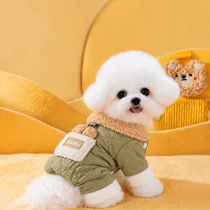 Chien de Compagnie Hiver Chaud Doudoune Gilet Mignon Manteau à Capuche en Polaire Vêtement Quatres Pattes Vêtements pour Chiot Temps Froid