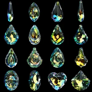 Pendenti In Vetro Cristallo Sfaccettato Per Acchiappasole Creazione Di Gioielli DIY Accessori Illuminazione Cuore Goccia Aurora