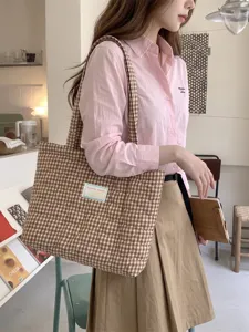 Καπιτονέ Τσάντα Tote Μοτίβο Καρδιά Gingham Καρό Ενισχυμένη Μεγάλη Χωρητικότητα Καθημερινή Τσάντα Ώμου Για Γυναίκες