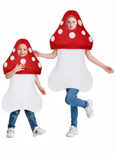 Red Polka Dot Mushroom Cosplay Costume For Kids Adults Fairy Tale Performance Outfit Halloween Masquerade Party Wear