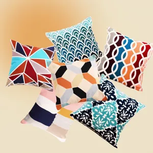 Nordic Modern Simple Geometric Embroidery Cushion Cover Bohemian Style Cotton Throw Pillow Case For Living Room Sofa Home Decor