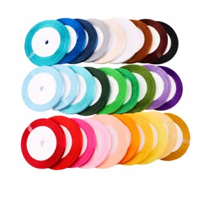 Polyester Fabric Satin Ribbon Roll Colorful Craft Ribbon For Gift Wrapping Wedding Party DIY Crafts Decoration
