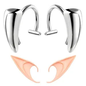 Halloween Vampir Zähne Set Edelstahl Lippenringe Und Elfenohren Für Cosplay Party Dekoration Kostüm Zubehör