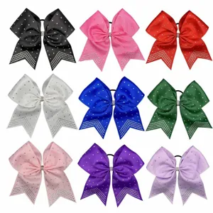 Große Cheerleader Schwalbenschwanz Schleife Haargummi Strass Ripsband Elastischer Pferdeschwanzhalter Für Mädchen Performance Zubehör