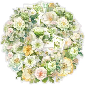 Nastro Washi Fiore di Camelia Retro PET Nastro Decorativo Cluster Floreali Nastro Adesivo per Fai da Te Journaling Scrapbooking Articoli