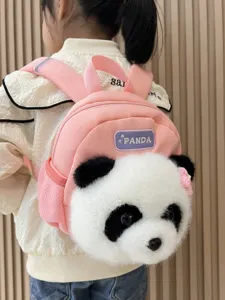 Cartoon Panda Kids Backpack Plush 3D Animal School Bag For Kindergarten Boys Girls Cute Nylon Mini Toddler Daypack