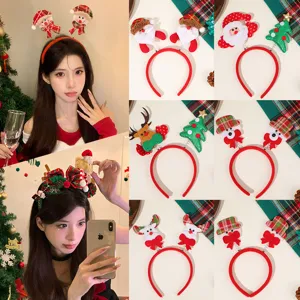 Cerchietto con Corna di Natale Babbo Natale Pupazzo di Neve Renna Accessori per Capelli per Decorazione Festa Donna Bambini Regalo Festivo