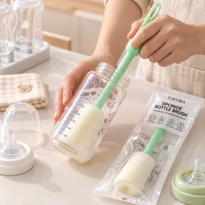 Spazzola Per Bicchieri In Spugna A Forma Di Tulipano Con Manico Lungo 2 In 1 Detergente Per Biberon Con Foro Per Appendere Per Bottiglie Di Casa