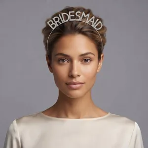 Light Luxury Alloy Rhinestone Letter Headband Bridesmaid Team Bride Bridal Party Hair Accessory Wedding Birthday Jewelry
