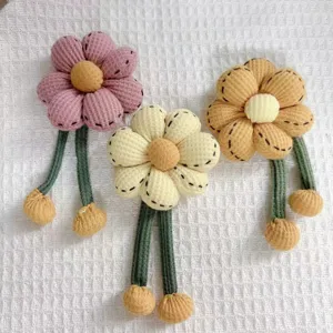 Pastoral Sunflower Cloth Flower Brooch Pin DIY Fabric Accessory Cute Bag Decoration For Kids Women Gift Sunflower Pendant
