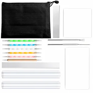 Set Strumenti Per Punteggiatura Mandala Per Modellazione Argilla Ceramica Scultura Pittura Su Roccia Nail Art Con Aste In Acrilico Penne Per Punti Borsa