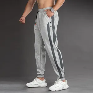Ανδρικά Heavyweight Αμερικάνικου Στυλ Joggers Ριγέ Patchwork Casual Αθλητικό Sweatpants με Κορδόνι στη Μέση Μείγμα Βαμβακιού Παντελόνι