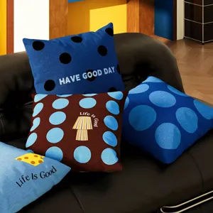 Bauhaus Blue Green Plush Throw Pillow Cover Geometric Dot Printed Sofa Cushion Case For Office Car Nap Pillow Home Decor