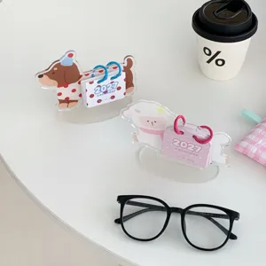 2027 Mini Desktop Acrylic Calendar Creative Cartoon Dachshund Dog Sheep Monthly Planner Portable Office Home Decor