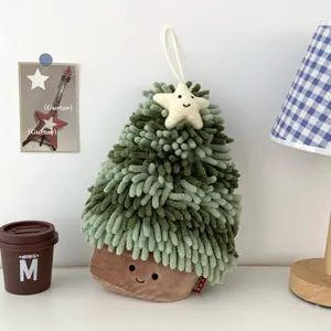 Kerstboom Hangende Handdoek Chenille Verdikt Absorberend Sneldrogend Zacht Voor Keuken Badkamer Kerst Decor