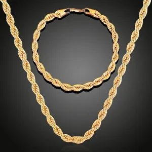Mode Gedrehte Seilkette Halskette Legierung Galvanisiert Geometrischer Einfacher Stil Für Damen Herren Tägliche Party Schmuck Zubehör