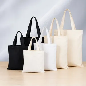 Effen Kleur Blanco Canvas Draagzak Milieuvriendelijk Herbruikbaar Katoen Handtas Voor Winkelen DIY Cadeautas Multi Grootte Schoudertas