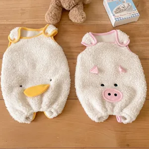 Winter Warmer Hunde-Jumpsuit Lammwollimitat Fleecegefüttert Bestickt Tier Hundebekleidung Für Kleine Mittlere Hunde Bichon Teddy Haustierkleidung