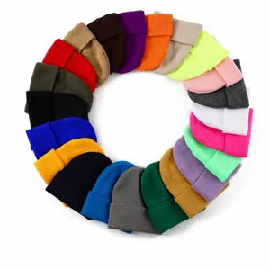 Classic Solid Color Knitted Beanie Hat For Men Women Autumn Winter Warm Soft Acrylic Ribbed Skull Cap Daily Outdoor Headwear