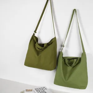 Bolso De Hombro De Lona De Gran Capacidad Mezcla De Poliéster Y Algodón Bolso De Mano Para Estudiantes De Uso Diario Bolso Casual