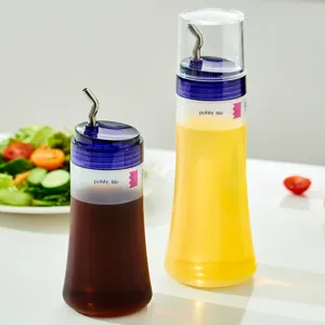 Squeeze Sauce Dispenser Bottle For Kitchen Oil Vinegar Soy Sauce Leak-Proof Cruet Drizzle Pot With Stainless Steel Nozzle No-Drip Kitchen Tool