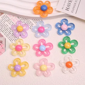 Accesorios de Joyería DIY de Resina con Flores Huecas y Purpurina para Pendientes Horquilla Decoración de Funda de Teléfono Mujer