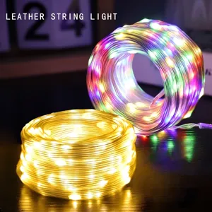 Wasserdichte LED Lichterkette Outdoor USB Batteriebetrieben Kupferdraht Lederlichter Für Weihnachtsfeier Dekor