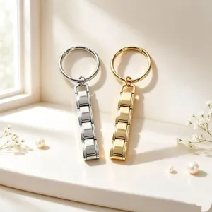 Porte-clés Module Italien en Acier Inoxydable pour Bracelet DIY Style Maillon de Montre Plaqué Or Argent Accessoire Bijoux