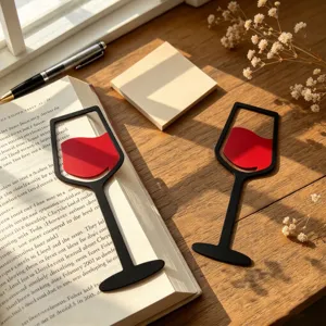 Creative 3D Printed PLA Wine Glass Bookmark Minimalist Hollow Book Page Marker Unique Souvenir Reading Accessory For Book Lovers
