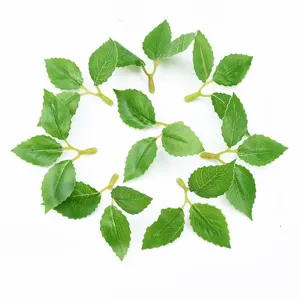 Realistische Künstliche Rosenblätter Siebdruck Grün Künstliche Dreigabelige Blätter Für DIY Handwerk Florale Dekoration Pflanzenwand Zubehör