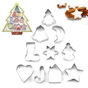 Edelstahl Weihnachts Ausstechformen Baum Stern Herz Schneeflocke Lebkuchenmann Formen Feiertag Party Deko Backformen