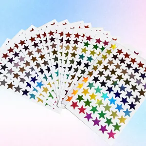 Autocollants Étoiles Laser Multicolores Étoiles à Cinq Branches Brillantes Pour Enfants Récompenses Enseignants Étiquettes Décoratives Auto-Adhésives