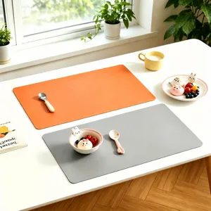 Set de Table en Silicone de Qualité Alimentaire pour Enfants Imperméable Résistant à l'Huile Résistant à la Chaleur Rectangulaire Antidérapant