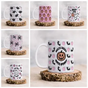 Tazza in Ceramica per Halloween 3D Zucca Fantasma Pipistrello Tazza da Caffè Wicked Cute Boo Stoviglie Spaventose per Ufficio Casa Regali