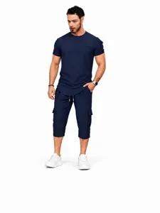 Men's Casual Short Sleeve T-Shirt And Cargo Shorts Set Loose Breathable Summer Outfit Top And Bottom Fashion
