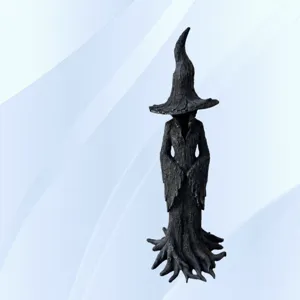 Figura de Bruja sin Rostro de Halloween Estatua de Fantasma de Resina Textura de Corteza Escultura Gótica para Decoración de Jardín
