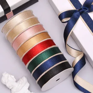 Metallisch Polyester Gewebtes Band Elegante Schimmer Textur Band Für Geschenkverpackung Blumenstrauß Bogen Dekoration DIY Handwerk Florale Verpackungsmaterialien