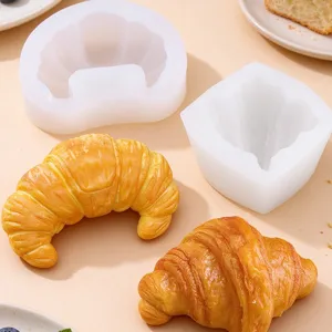 Croissant Bread Shape Silicone Mold For Candle Making DIY Soap Wax Aromatherapy Chocolate Cake Bread Hand-Made Craft Tools