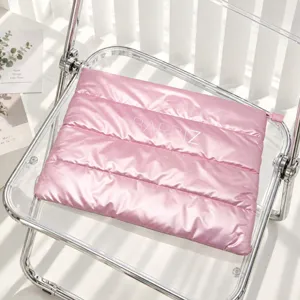 Vrouwen Gewatteerde Laptop Sleeve Case 14 Inch Zakelijk Woon-Werkverkeer Waterdicht Schokbestendig Tablet Binnentas Roze Slanke