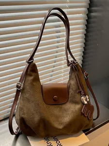 Damen Retro PU Leder Rucksack Große Kapazität Faux Wildleder Textur Pendlertasche Multifunktionale Vintage Schulter Reisetasche