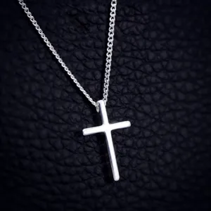 Collana Con Pendente a Croce in Argento Sterling S925 Elegante Catena Minimalista a Clavicola Gioielli da Donna Delicata Collana Lucida Regalo