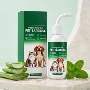 Pet Ear Drops Cleaner For Dogs And Cats Gentle Cleaning Deodorizing Ear Rinse With Plant Extracts For Itchy Ears Soothing Care