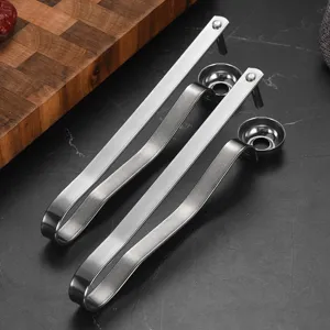 Deshuesador de Frutas de Acero Inoxidable Herramienta para Quitar Huesos de Cereza Dátil Pulido Espejo Gadget de Cocina Plateado