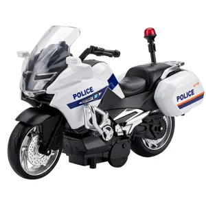 Simulation Police Motorcycle Model Toy For Kids Inertia Sliding Toy Vehicle With Light And Sound Sensory Enlightenment Motorcycle Ornament