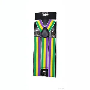 Mardi Gras Party Accessories Set Striped Suspenders Beaded Necklaces Bracelet Tablecloth For Carnival Festival Costume Props Decorations