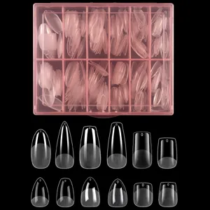 Ultra Thin Traceless Semi Frosted Press On Nails Transparent Soft Acrylic False Nails For Women Nail Art Salon Extension DIY